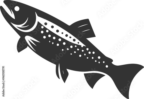 Vector trout fish silhouette
