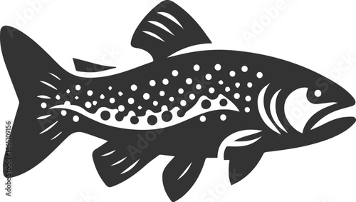 Vector trout fish silhouette