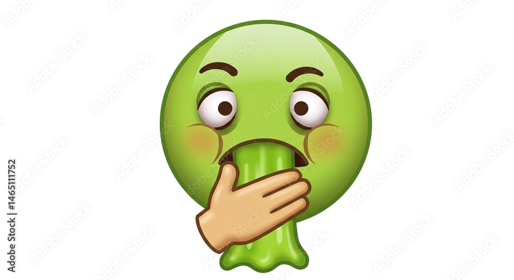 Emoji Feeling Sick and Vomiting with Green Face and Covering Mouth Emoji Feeling Sick and Vomiting with Green Face and Covering Mouth