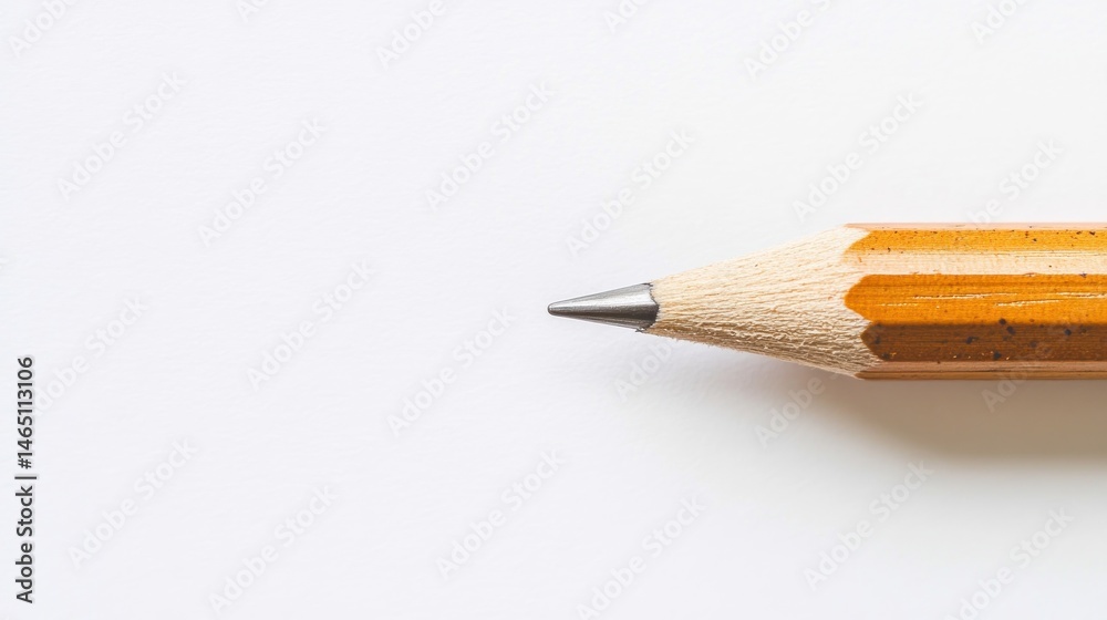 Fototapeta premium Close-up of a sharpened pencil tip on a white background