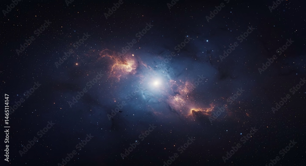 Fototapeta premium Exploring Distant Nebula and Stars in Deep Space Cosmic Landscape