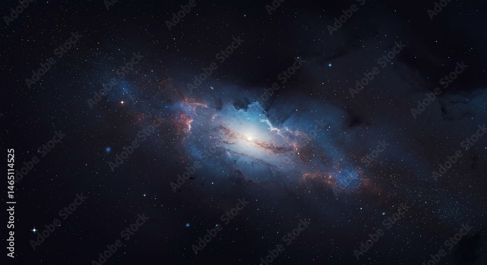Fototapeta premium Exploring the Cosmic Depths a Stunning View of a Distant Galaxy