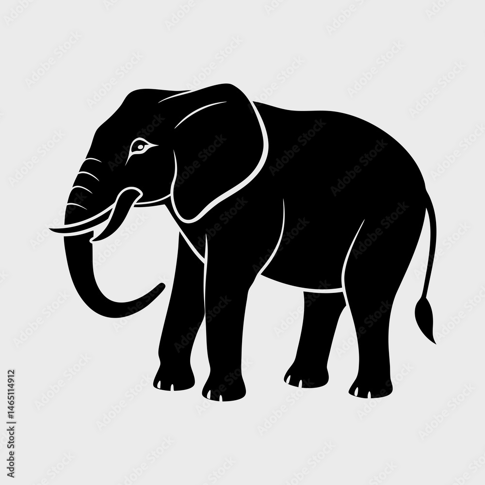 Majestic Elephant in Simple Design Vector Illustration Majestic Elephant in Simple Design Vector Illustration