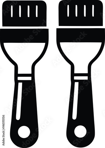 A set of vector icons for web and mobile design featuring isolated silver cutlery like a fork, spoon, and knife