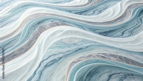 Abstract Blue and Gray Marble Waves Background