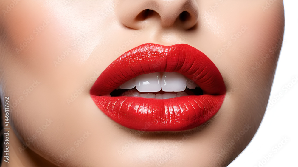 Fototapeta premium Lip liner stroke on white background- Image