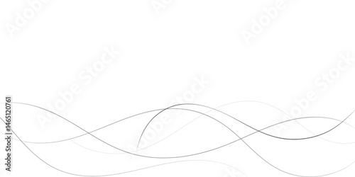 A minimalist abstract image featuring multiple, interwoven, wavy lines in varying thicknesses and dashed patterns.	