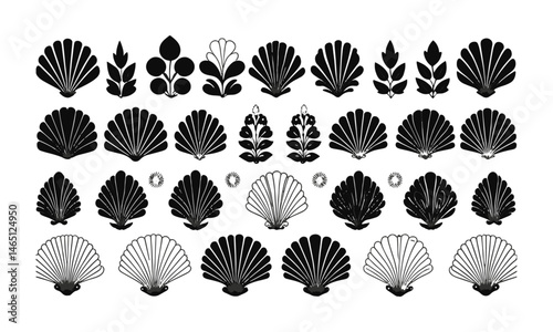 A modern vector illustration featuring a collection of decorative Art Deco motifs, easily scalable and editable.