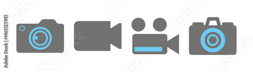 Photo and video camera icon vector. Camera icon set. Vector illustration eps 10