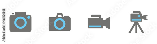 Photo and video camera icon vector. Camera icon set. Vector illustration eps 10