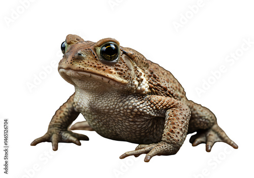 American Toad CloseUp Photo of a Common Toad isolated on white background