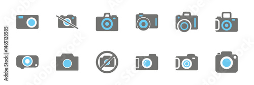 Photo and video camera icon vector. Camera icon set. Photo camera in flat style. Vector illustration eps 10