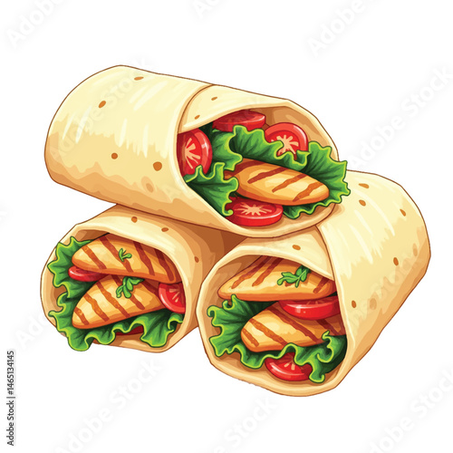 Stack of Delicious Shawarma Wraps