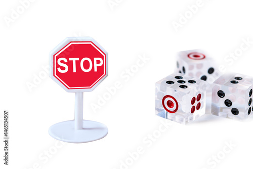 dice isolated on white ,abstract background to risk management concept.