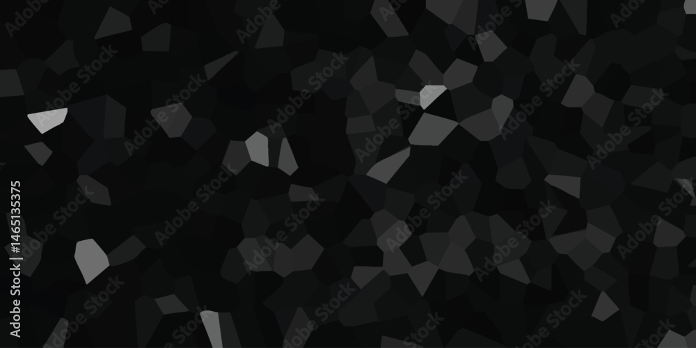 Abstract low poly dark pattern background with geometric shapes in various shades of black and gray for creative designs.