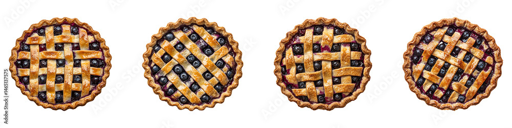 Set, group, collection of Traditional homemade american blueberry pie isolated on a transparent background. Set, group, collection of Traditional homemade american blueberry pie isolated on a transparent background.