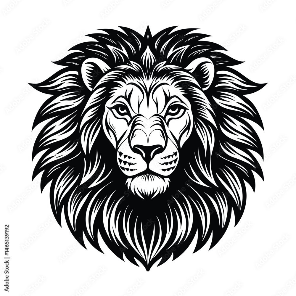 Fototapeta premium a lion head vector art silhouette