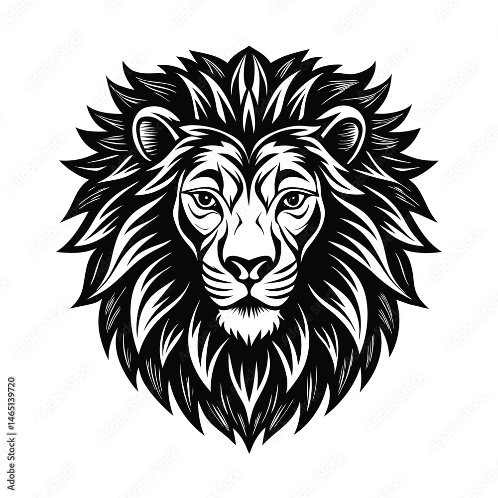 Fototapeta premium a lion head vector art silhouette