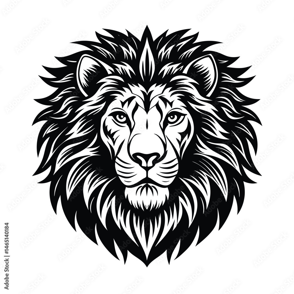 Fototapeta premium a lion head vector art silhouette