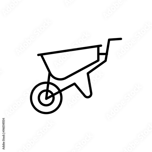 wheelbarrow outline icon vector