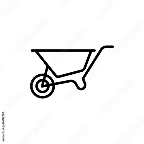 wheelbarrow outline icon vector