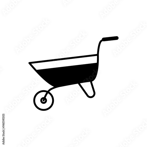 wheelbarrow icon. Construction tool symbol