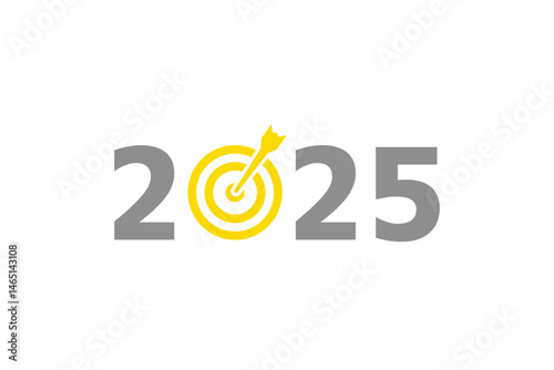 2025 design with business target icon on transparent background