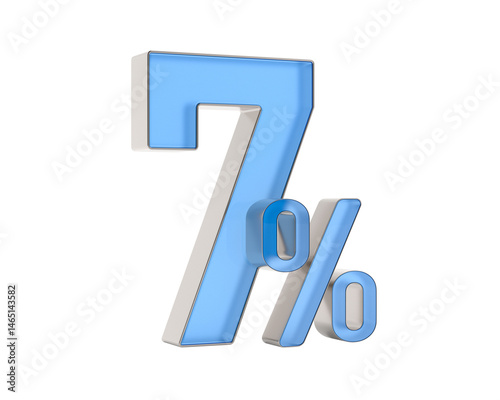 Seven percent on white back...