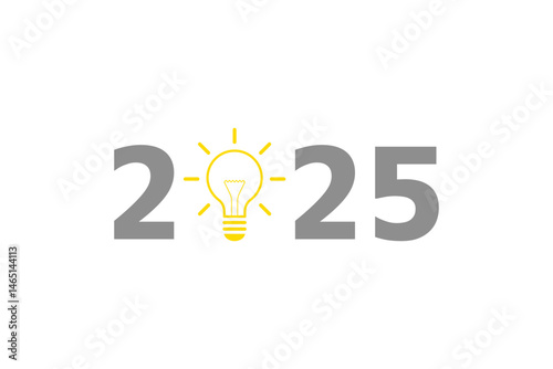 2025 design with light bulb icon on transparent background
