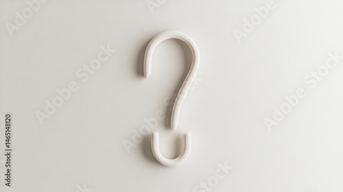 Simple, off-white question mark shaped hook photo