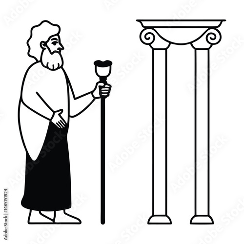 vector illustration of a greek column