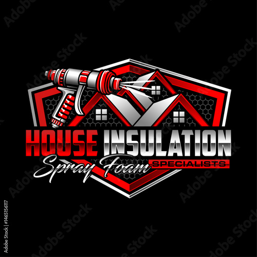 House insulation logo vector illustration template. Simple design isolated