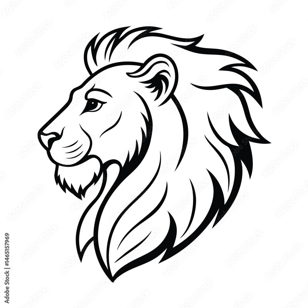 Obraz premium side lion logo vector art silhouette