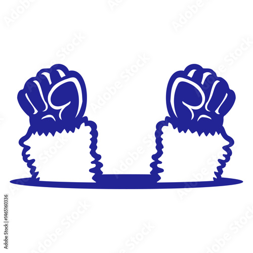 Llama fists up monkey rebellion floor hole ground Isolated Vector Graphic Design Illustration
