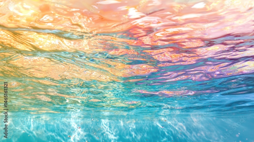 A dreamy pastel underwater scene with soft brushstrokes on a white background A dreamy pastel underwater scene with soft brushstrokes on a white background