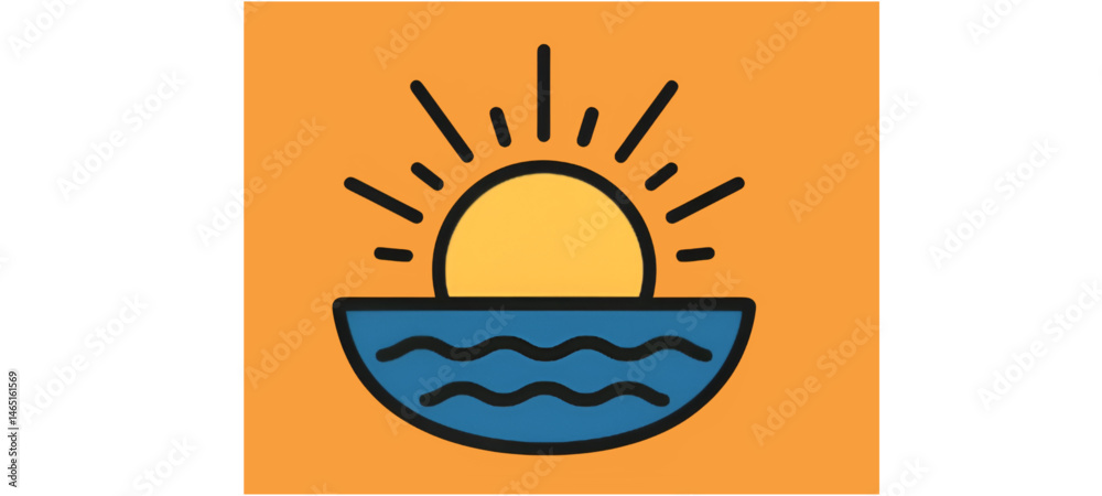 Vector illustration of a sun, sunsetting scene, Burning sun is about to set in west Vector illustration of a sun, sunsetting scene, Burning sun is about to set in west