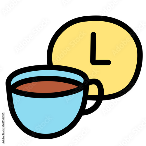 Coffee time doodle icon