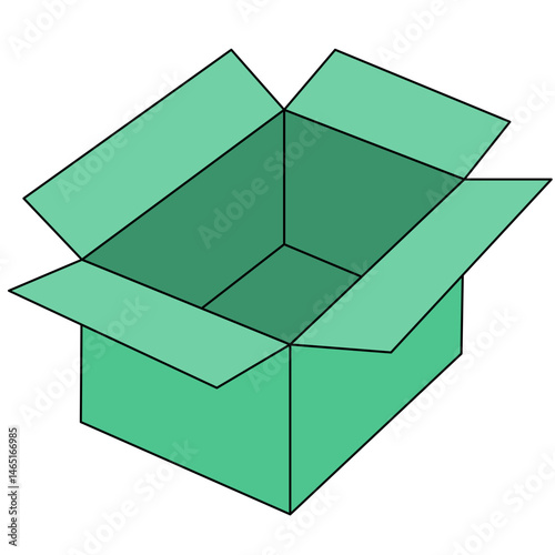 Empty opened cardboard box