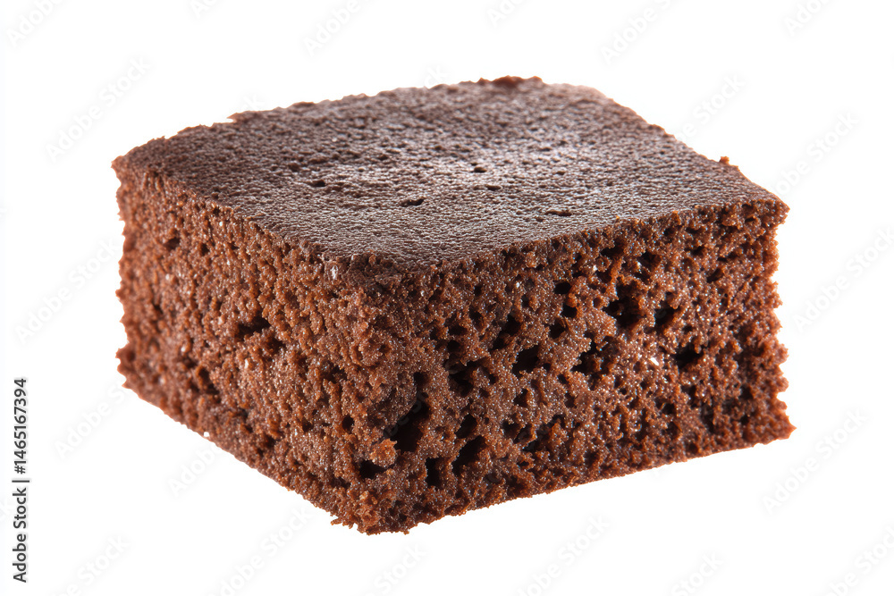 Delicious chocolate brownie square with a rich texture and moist appearance ready to be enjoyed Delicious chocolate brownie square with a rich texture and moist appearance ready to be enjoyed