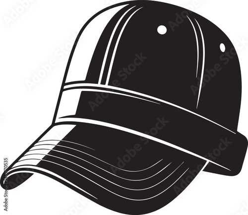 Golf Hat Silhouette Vector – Simple Black Sports Cap Illustration - EPS Format File