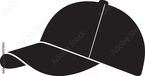 Golf Hat Silhouette Vector – Simple Black Sports Cap Illustration - EPS Format File