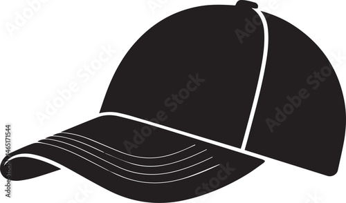 Golf Hat Silhouette Vector – Simple Black Sports Cap Illustration - EPS Format File