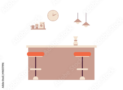 set of an Coffeeshop Interior Illustration