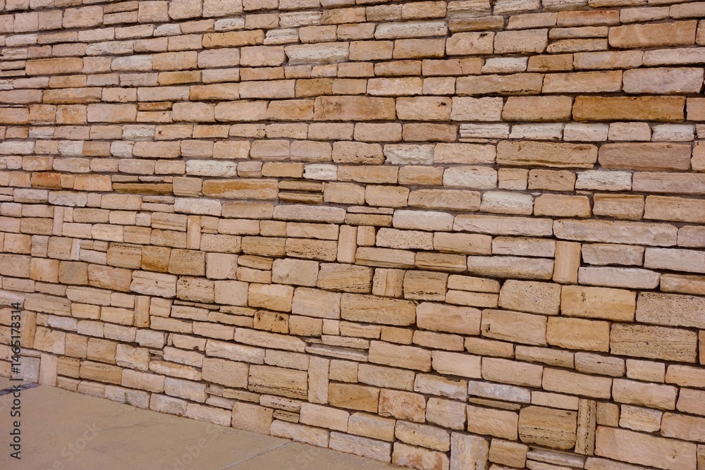 Obraz premium Wall made with yellow stone blocks