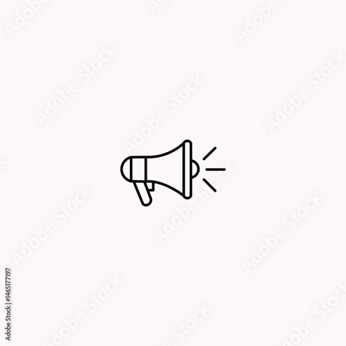 Minimalist Megaphone Icon – Loudspeaker Outline Symbol for Marketing, Announcement, and Promotion