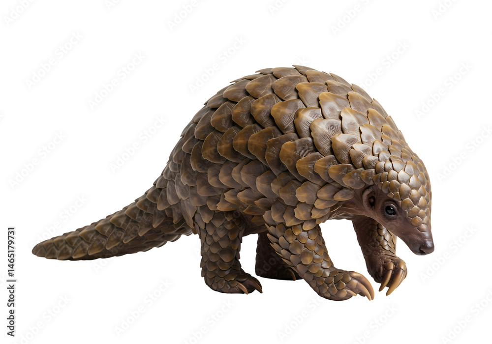 Obraz premium Pangolin Scales Facts and Conservation isolated on white background