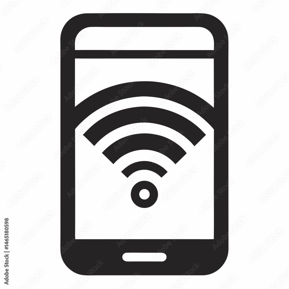 mobile phone with wifi icon mobile phone with wifi icon