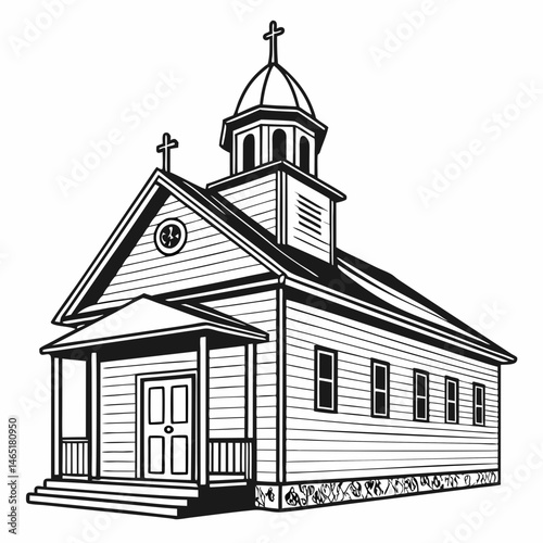 church silhouette vector illustration