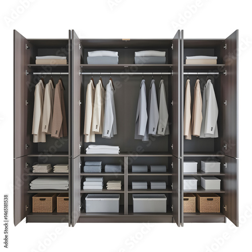 Closed Wardrobe Isolated on White Background