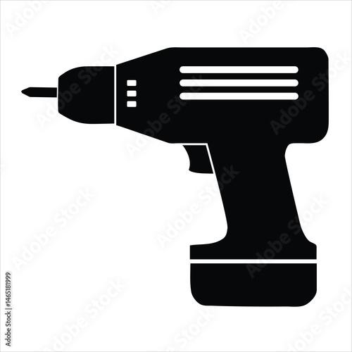 vector illustration of a drill